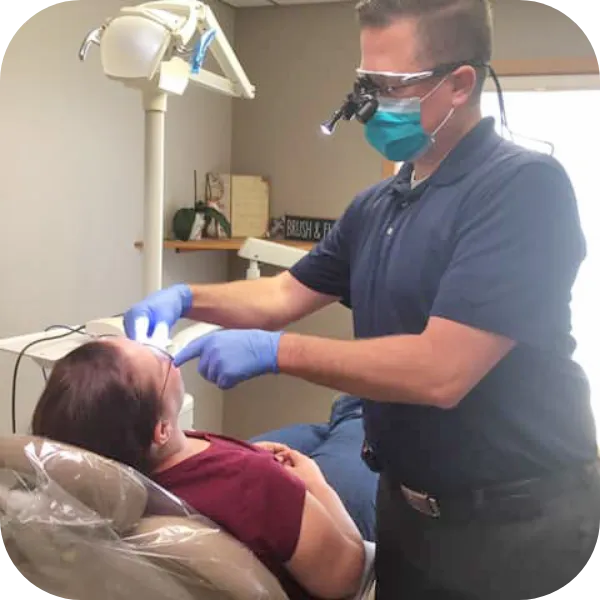 PIcture of a dentist and dental patient